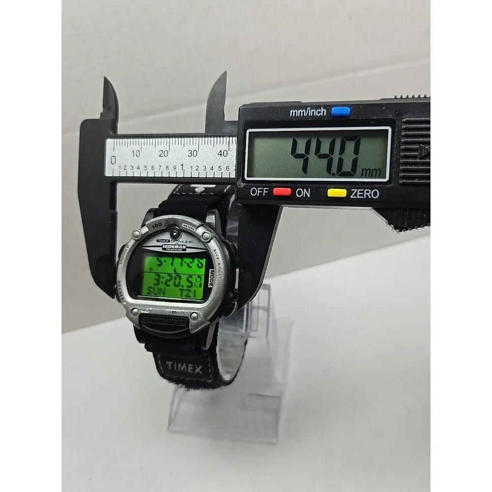 Vintage Timex Data Link Ironman Triathlon Watch Multi Lap New Battery -    Read